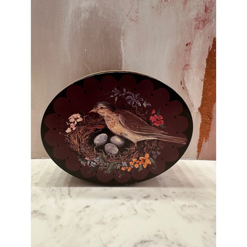 Vintage 1996 Tracy Porter Midwest of Cannon Falls Bird Nest Oval Decorative Tins